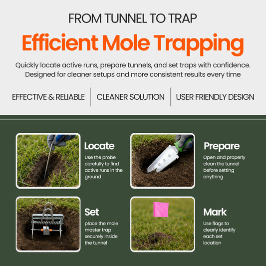 Complete Mole Trapping Kit featuring Worlds Best Mole Traps